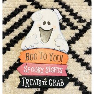Vintage KMart Halloween Wall Door Hanging Sign Decor Ghost